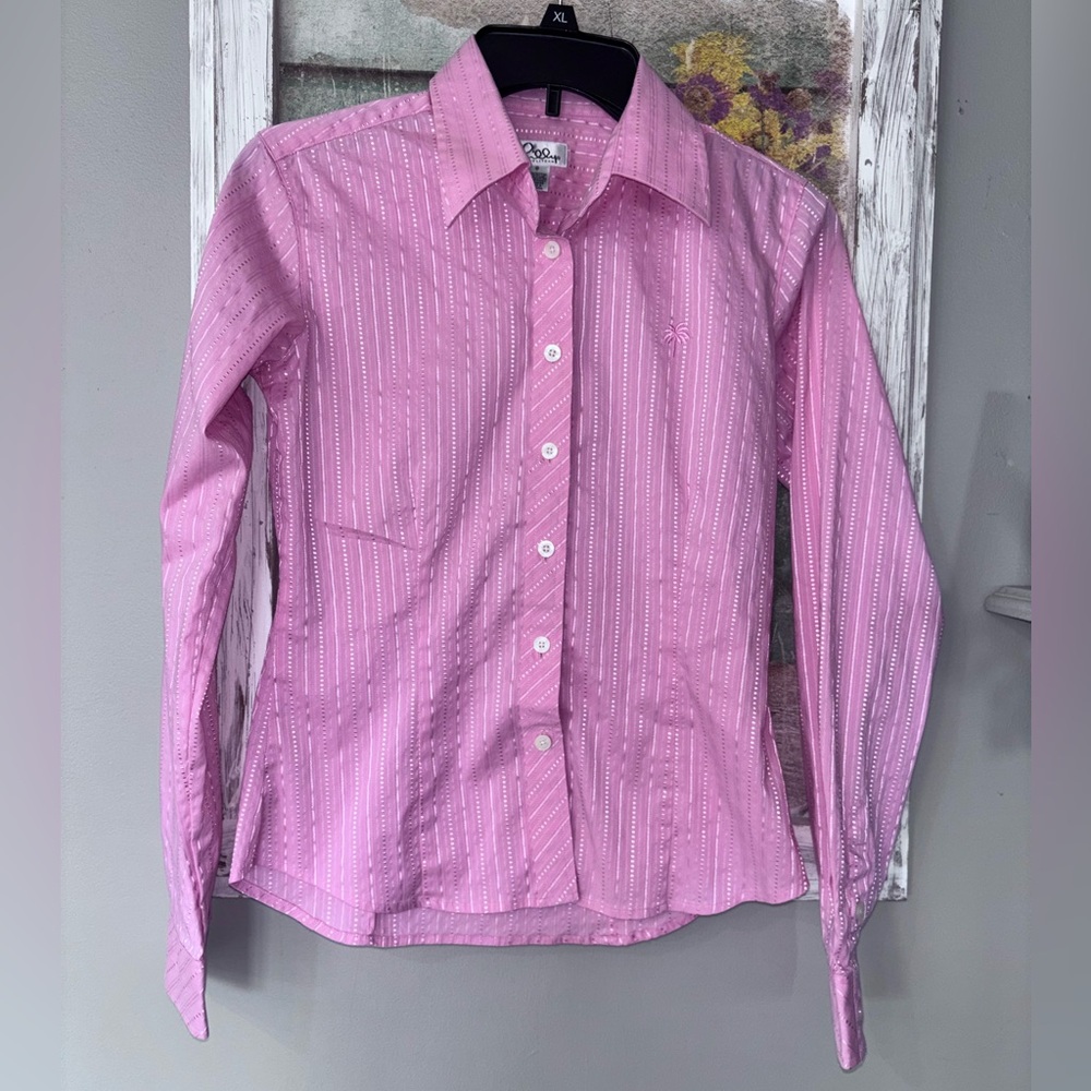 Lilly PulitzerWhite Label Button Front Shirt Pink Sz 0 (small)
